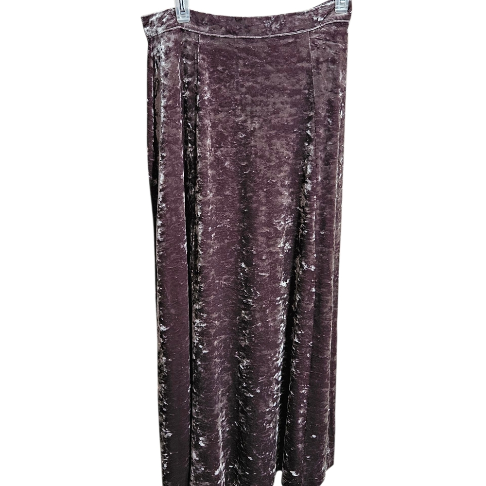 Preston & York Velvet Maxi Skirt in Rich Brown